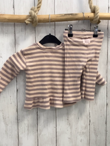 2tlg Lefties  Pullover + Leggings  Gr. 74  lachs aubergine Streifen Rippen Minnie Mouse 