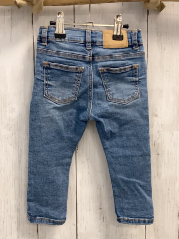 Zara  Hose  Gr. 86  blau Jeans orange Nähte Bund verstellbar 