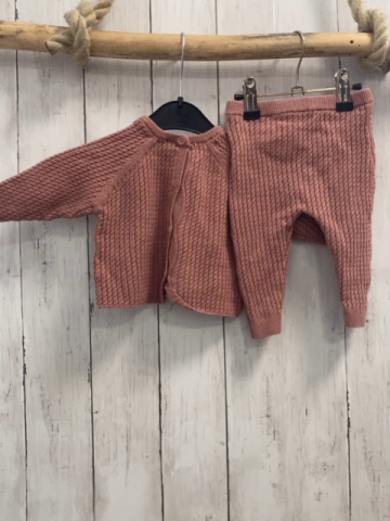 2tlg Zara  Pullover + Leggings  Gr. 68  rostrot Strick Zöpfe 