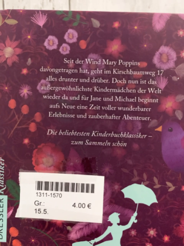   Buch Mary Poppins kommt wieder 