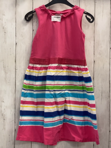 Waikiki  Kleid  Gr. 140  pink Oberteil weiß hellblau blau pink gelb gestreifter Rock 