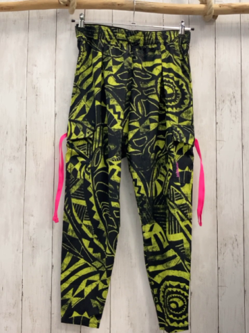 neu  Jogginghose  Gr. S  schwarz hellgrüner Druck pink Bänder 