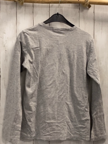 Benetton Langarmshirt  Gr. 170  hellgrau bunte Streifen + Labels 