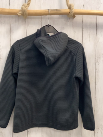 CMP Sweatjacke  Gr. 152  grau Rippen Kapuze hellblauer Reißverschluss orange Schrift 