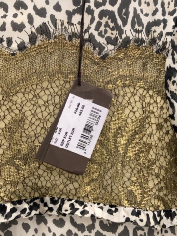 neu Roberto Cavalli  Kleid  Gr. 140  hellgrau schwarz golden leoprint + Blumenstickerei NP 715 € Outletpreis 465 € 