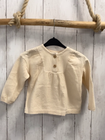 Sanetta  Bluse  Gr. 80  creme Struktur 2 Knöpfe 