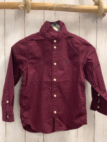 H&M  Hemd  Gr. 110  weinrot weiße Punkte 
