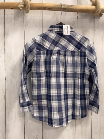 Vertbaudet  Hemd  Gr. 116  weiß blau grau kariert 