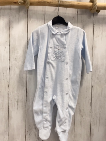 Zip Zap Schlafanzug Gr. 68  hellblau Nicky Bär Kragen