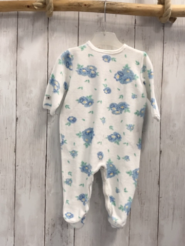 petit bateau Schlafanzug Gr. 68  weiß blaue Blumen Nicky
