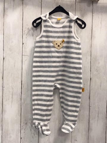 Steiff Schlafanzug Gr. 68  grau weiß gestreift Nicky