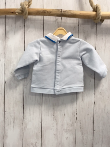 Jacadi Pullover Gr. 68  hellblau Kragen weiß blauer Streifen