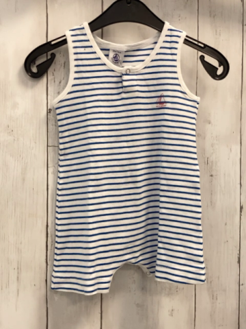 Petit Bateau  Playysuit  Gr. 74  weiß blaue Streifen 
