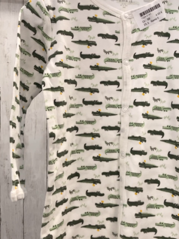 Name it  Schlafanzug  Gr. 98  weiß grün mint Krokodile 