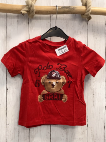 Ralph Lauren  T-Shirt  Gr. 86  rot bär Schrift 