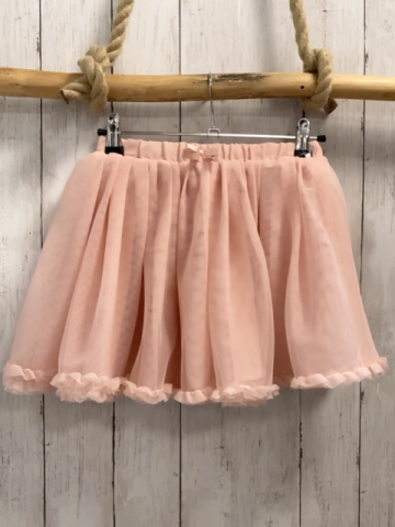 H&M Rock Gr. 128  rosa Tüllüberrock mit Rüschensaum 