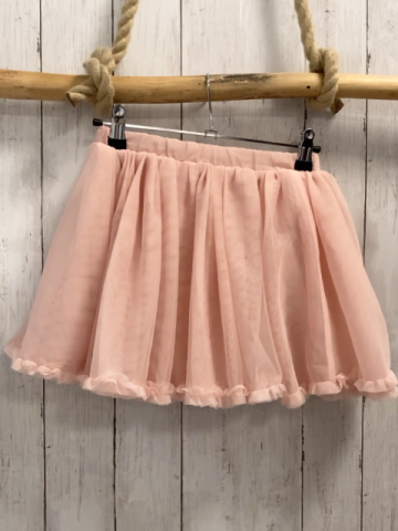 H&M Rock Gr. 128  rosa Tüllüberrock mit Rüschensaum 