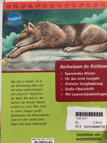 Sachwissen für Erstleser   Buch Der Wolf 