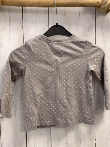   Langarmshirt  Gr. 86  grau weiße Punkte weiße Blumen