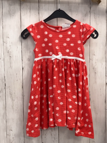   Kleid  Gr. 104  rot weiße Punke Schleife 