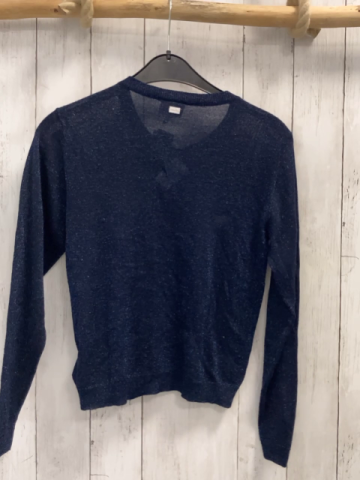 Le Chic  Strickjacke  Gr. 152  blau hllblau Gitzerpunkte Strick Schleifen 