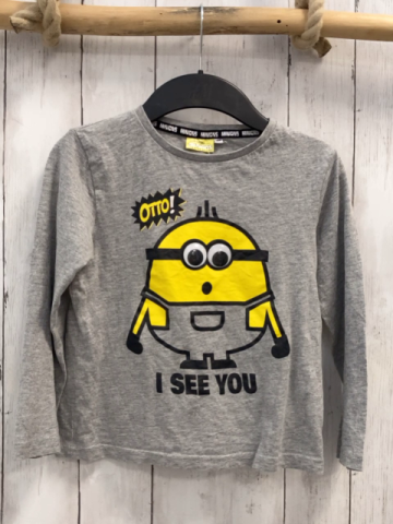   Langarmshirt Gr. 116  grau Minions 