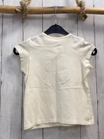 Benetton  T-Shirt  Gr. 110  creme Rosettenfrüchte Glitzerschrift 