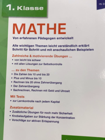  Lernheft  Gute Noten in Mathe 1.. Klasse 