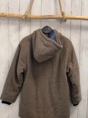 Zara  Jacke  Gr. 152  beige schwarz braun rot petrol kariert wolloptik