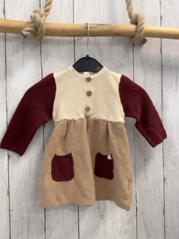  Kleid Gr. 62  beige bordeauxrot