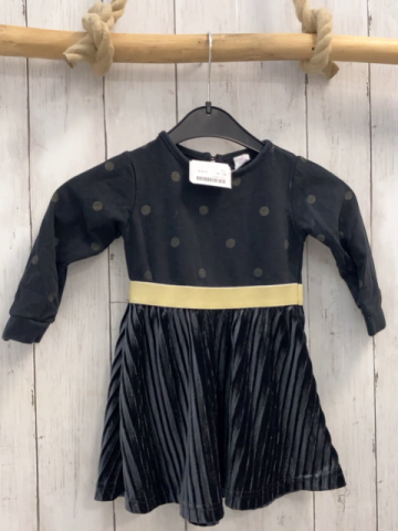  Kleid Gr. 80  schwarz Glitzerpunkte Samtfaltenrock