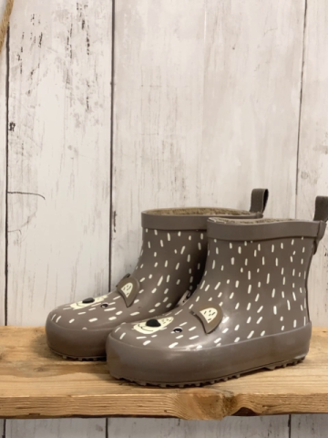   Gummistiefel  Gr. 22  grau weiße Striche Bärengesicht gefüttert  