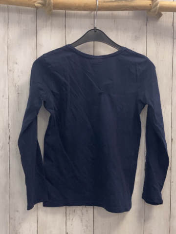 Tape à l´ oeil  Langarmshirt  Gr. 140  blau bunte Schrift mit golden Glitzer 