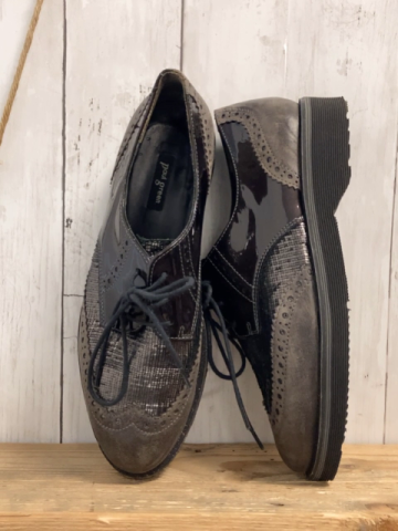 Paul Green  Schuhe  Gr. 38  grau mit Lack + Glitzer 