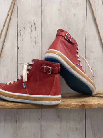 Biker Wolky  Boots  Gr. 38  rot weiße Schnürsenkel weiß ocker Sohle 