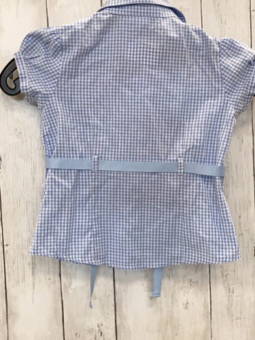 Next  Sommerbluse  Gr. 110  hellblau weiß kariert hellblaues Gürtelband 