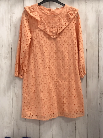   Kleid  Gr. 152  orange Lochstickerei Kragen 