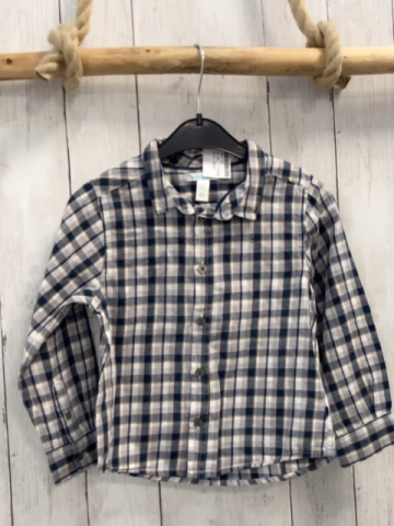 Obaibi Hemd Gr. 98  blau grau ocker kariert