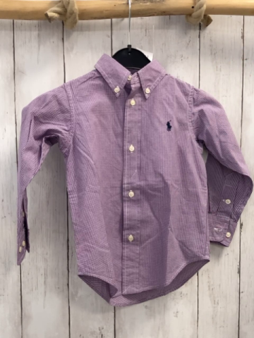 Ralph Lauren  Hemd  Gr. 98  pflaume weiß kariert 