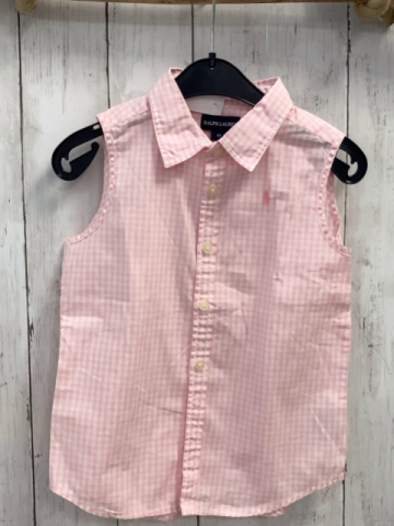 Ralph Lauren  Sommerbluse  Gr. 116  rosa weiß kariert