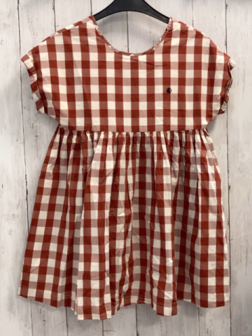 Petit Bateau  Kleid  Gr. 140  rotbraun kariert 