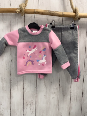 2tlg Orsolino  Pullover + Jogginghose  Gr. 74  rosa grau weiß Einhörner Sterne 