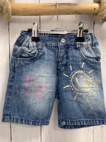  Shorts Gr. 68  blau Jeans Bund verstellbar Sonne Bienen