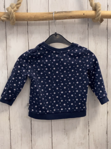 Liegelind Pullover Gr. 80  blau weiße Blumen Käfer weiße Schrift 