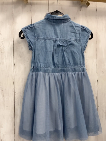   Kleid  Gr. 110  blaues Jeansoberteil Netzüberrock