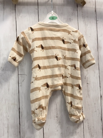   Strampler  Gr. 50   creme beige Hunde 