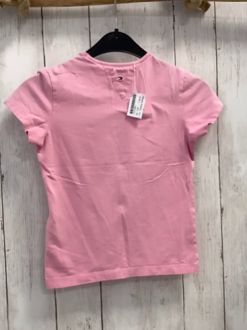Tommy Hilfiger  T-Shirt  Gr. 116  rosa Schrift aus Steinen 