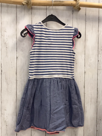 Monsoon  Kleid  Gr. 122/128  blau weiß gestreiftes Oberteil mit Flamingos blauer Rock 