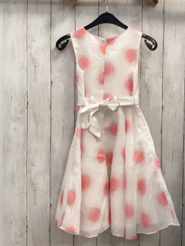 Happy Girls  Kleid  Gr. 122  weiß bunte Blumen Gürtelband mit Rosette 