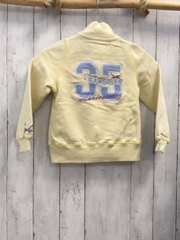   Sweatjacke  Gr. 116  hellgelb gelbe Schrift Sansibar 